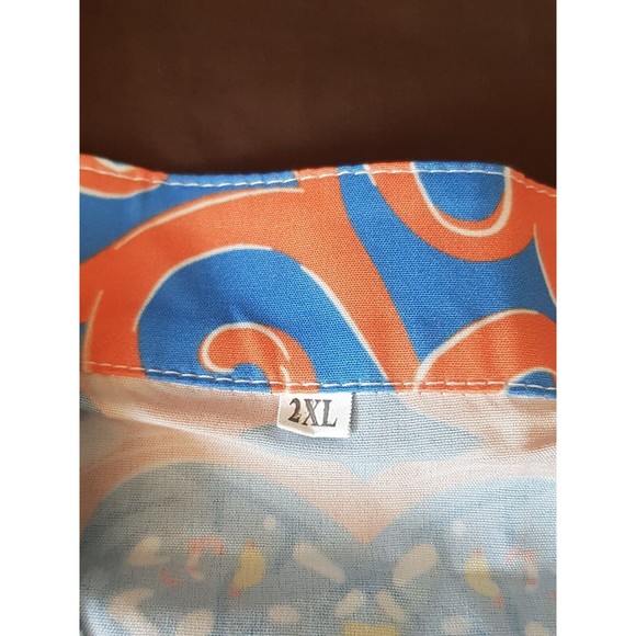 Y2k Womens Blouse Paisley Plus Sz 2XL V Neckline 3/4 Button Tab Artsy Colorful - Picture 10 of 13
